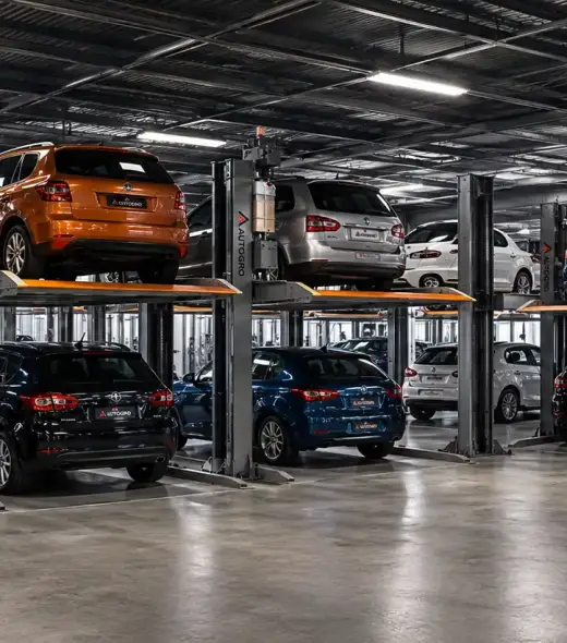 about us - 2 stack parking